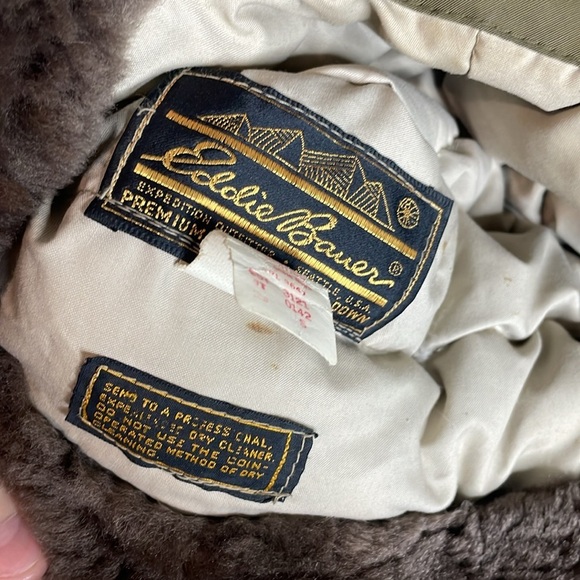 Eddie Bauer | Vintage Green Hat Faux Fur Lining Goose Down Insulated - Picture 5 of 6